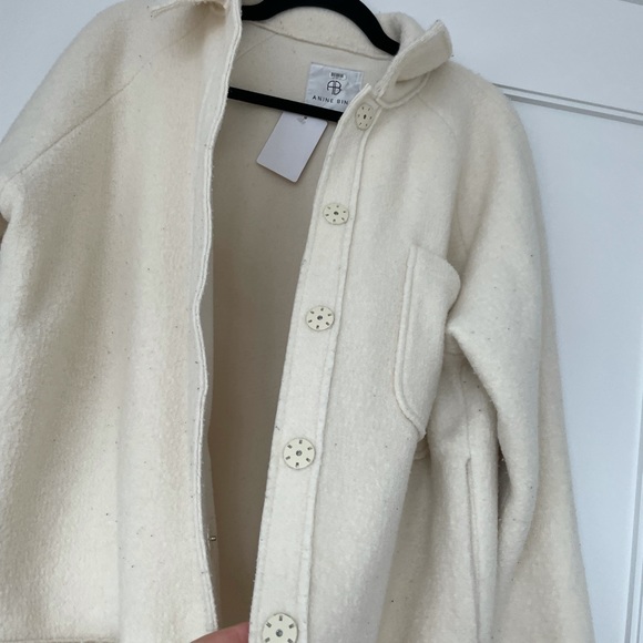 ❌SOLD❌Anine Bing Jaden Shacket Ivory Tie Jacket Oversized - Picture 13 of 14